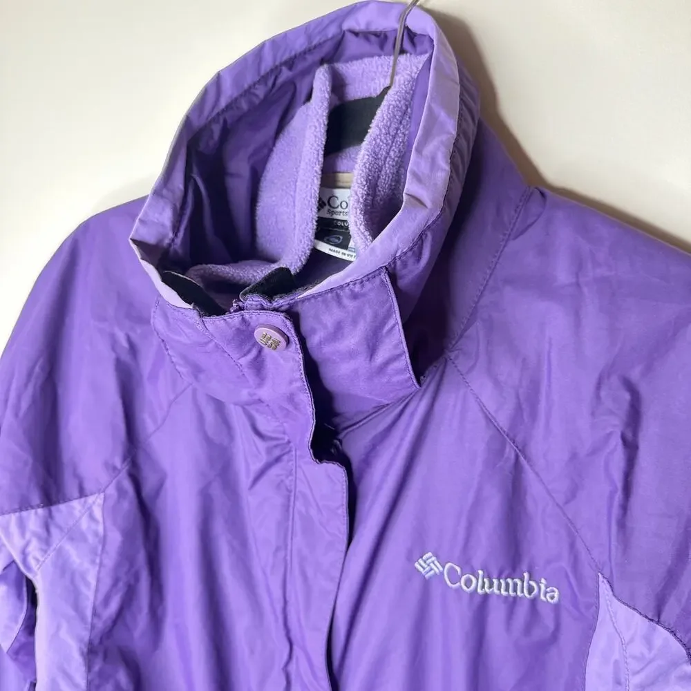 Columbia Woman's Purple 3-in-1‎ Interchange Jacket Medium Waterproof Hiking